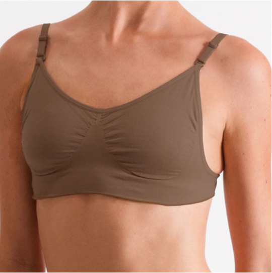 Silky Ladies Seamless Clear Back Bra With Adjustable Straps - Dark Nude