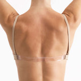 Silky Ladies Seamless Clear Back Bra With Adjustable Straps - Nude