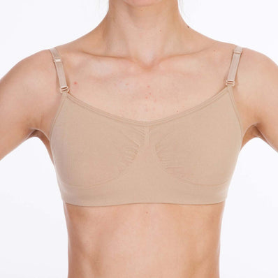 Silky Ladies Seamless Clear Back Bra With Adjustable Straps - Nude