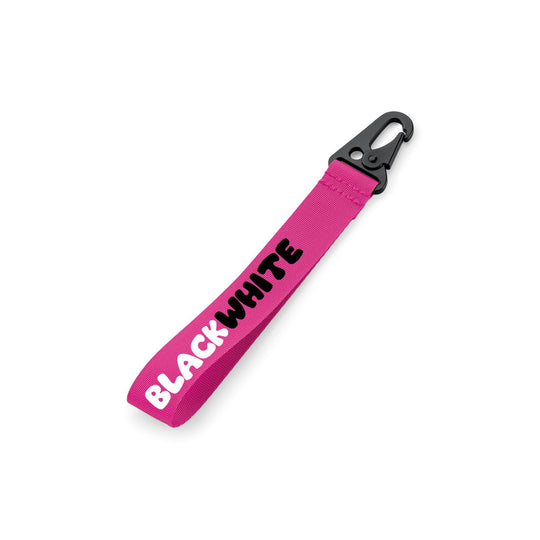 Black White Bag Tag - Pink