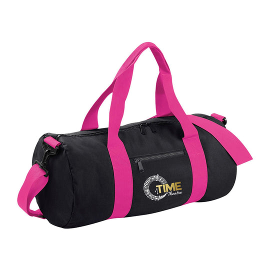 TIME Theatre Black & Pink Original Barrel Bag