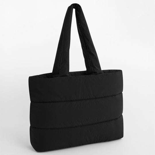 Quilted Tote Bag - Black