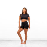 Pandr Mesh Back Crop Top - Black