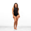 Pandr Zip Front Open Back Leotard - Black