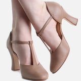 SoDanca T-Bar Character Shoe 3" Heel - Tan