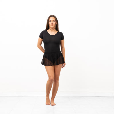 Class Cap Sleeve Skirted Leotard - Black