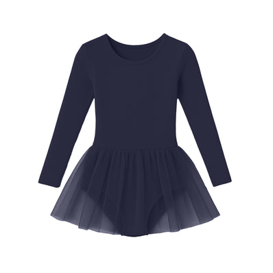 Class Long Sleeve Skirted Leotard - Navy