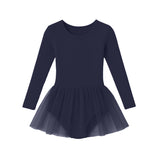 Class Long Sleeve Skirted Leotard - Navy