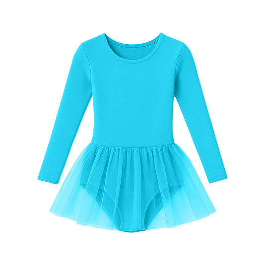 Class Long Sleeve Skirted Leotard - Turq