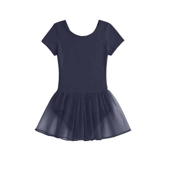 Class Cap Sleeve Skirted Leotard - Navy