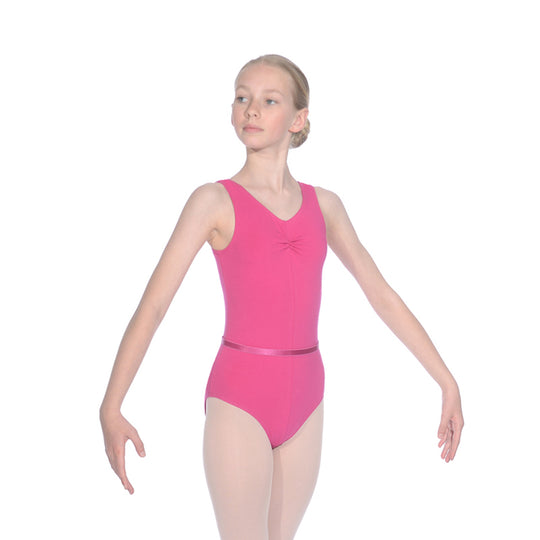 Roch Valley Cotton Ruched Front Tank Leotard - Mulberry