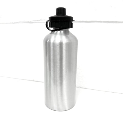 600ml Water Bottle (Two Lids) - Silver