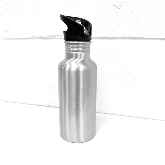 600ml Sports Water Bottle (Int Straw) - Silver