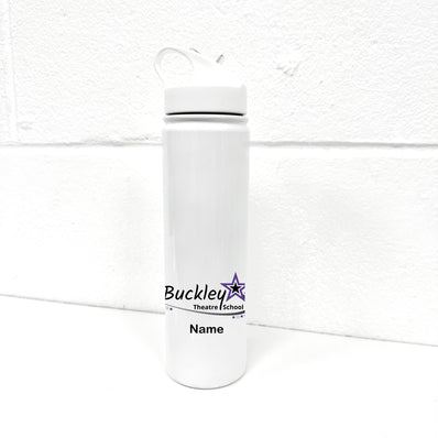 Buckleys Theatre School White 800ML Love Island Style Water Bottle