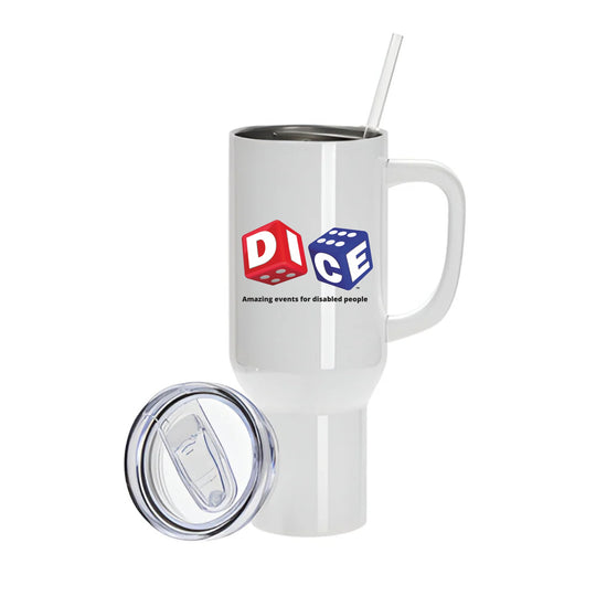 Dice 40oz White Stanley Style Tumbler