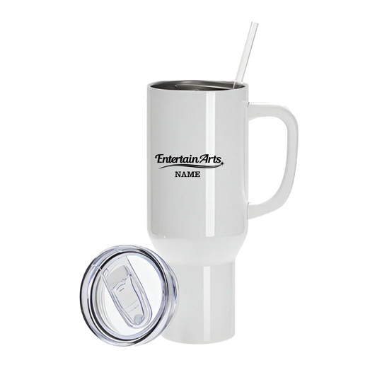 EntertainArts 40oz White Stanley Style Tumbler