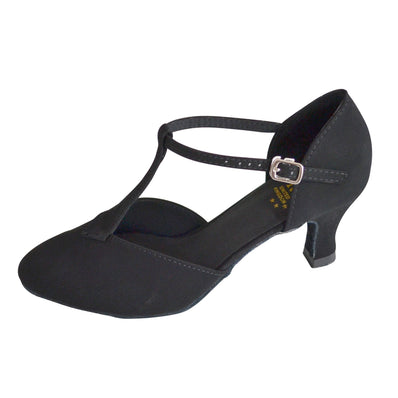 Roch Valley Felicity T-Bar in Nubuck with Flared 2.2" Heel