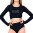 Gemini Long Sleeve Fitted Crop Top