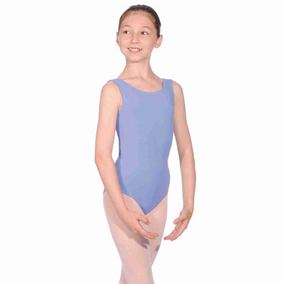Roch Valley Tank Cotton Plain Front Leotard - Sky