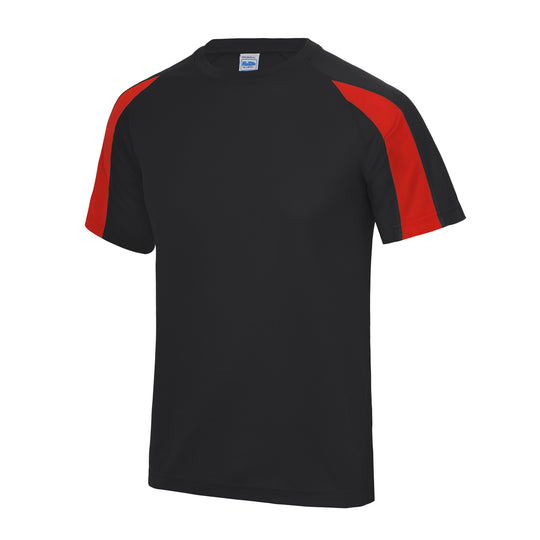 Adult Contrast Cool Tee - Black/Red