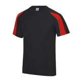 Kids Contrast Cool Tee - Black/Red