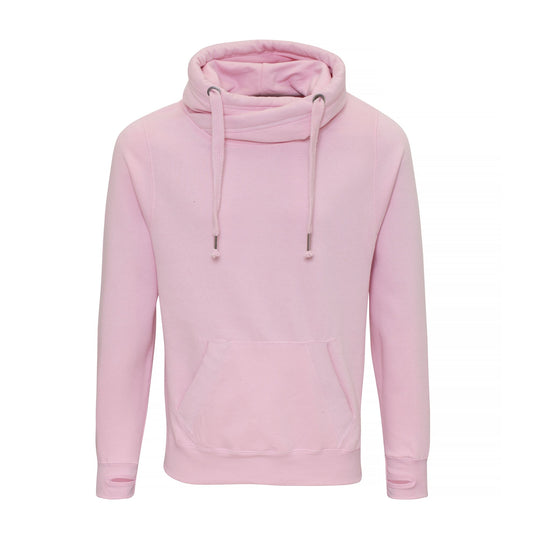Adults Cross Neck Hoodie - Baby Pink