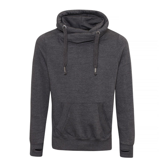 Adults Cross Neck Hoodie - Charcoal