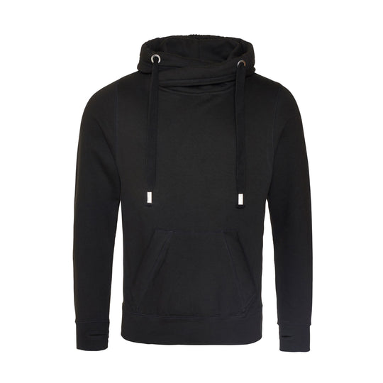 Adults Cross Neck Hoodie - Black