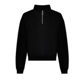 Crop 3/4 Zip Sweatshirt - Black