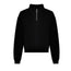 Crop 3/4 Zip Sweatshirt - Black