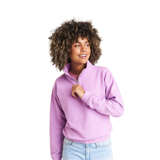 Crop 3/4 Zip Sweatshirt