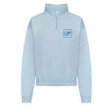 CMG Arts Crop 3/4 Zip Sweatshirt - Sky Blue