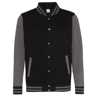 Adults Varsity Jacket - Black/Charcoal