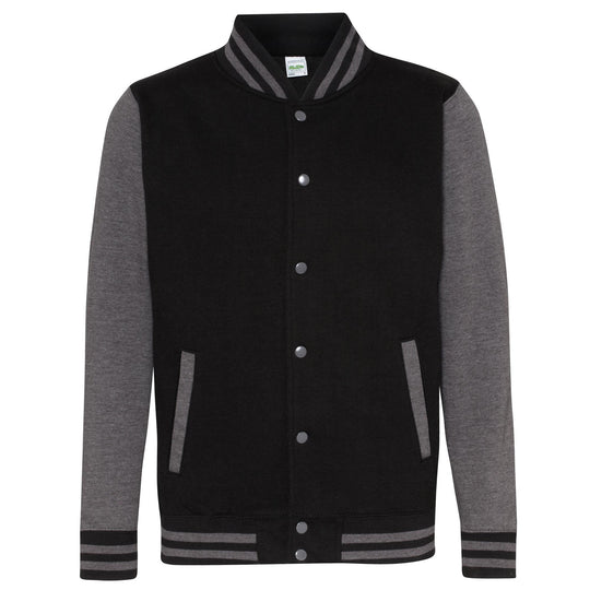 Adults Varsity Jacket - Black/Charcoal