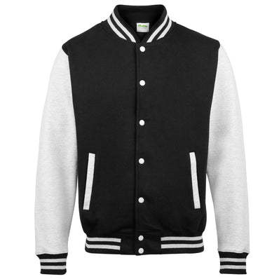 Adults Varsity Jacket - Black/Heather