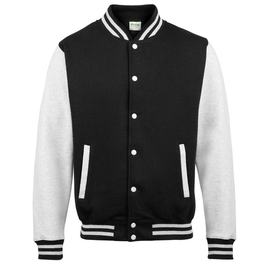 Adults Varsity Jacket - Black/Heather