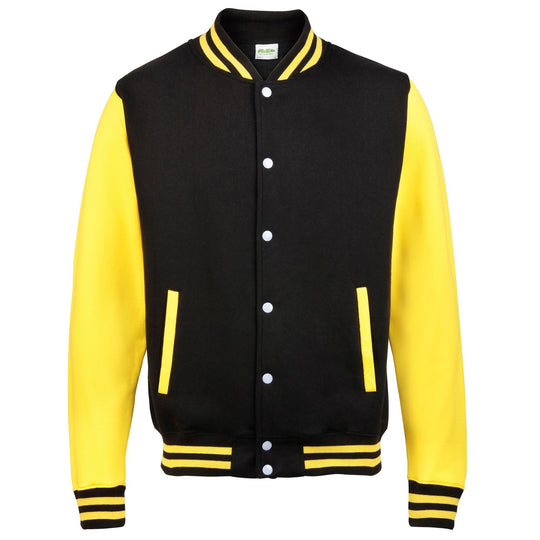 Adults Varsity Jacket - Black/Sun Yellow