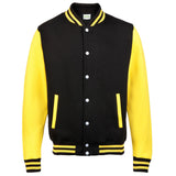 Adults Varsity Jacket - Black/Sun Yellow