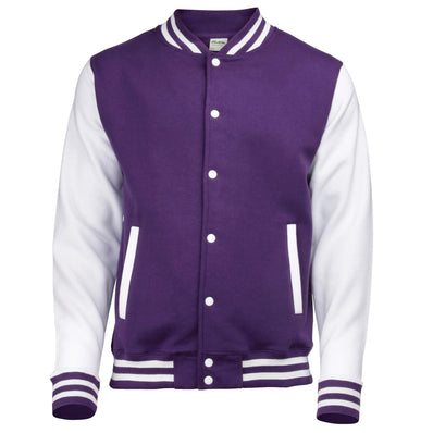 Adults Varsity Jacket - Purple/White