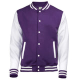 Adults Varsity Jacket - Purple/White