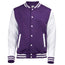 Adults Varsity Jacket - Purple/White