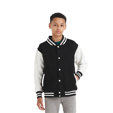Kids Varsity Jacket - Black/White