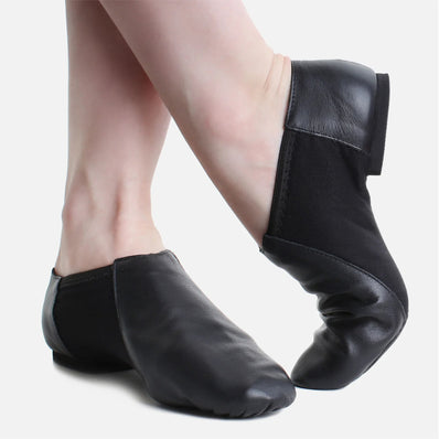 SoDanca Split Sole Slip On Jazz Shoe - Black