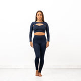 Pandr Ruched Front Crop Top - Navy