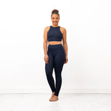 Pandr High Neck Crop Top - Navy