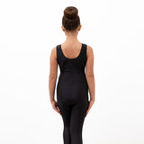 Pandr Sleevless Ruched Front Tank Leotard - Black
