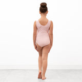 Pandr Sleevless Ruched Front Tank Leotard - Pale Pink
