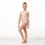 Pandr Sleevless Ruched Front Tank Leotard - Pale Pink