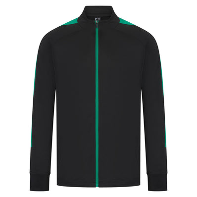 Adults Knitted Tracksuit Top - Black/Emerald
