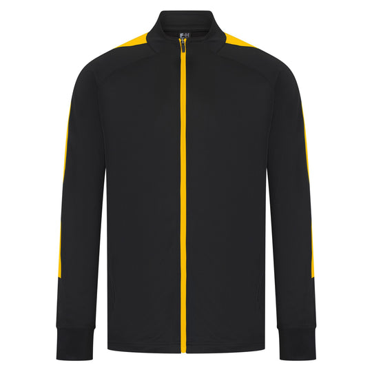 Kids Knitted Tracksuit Top - Black/Gold